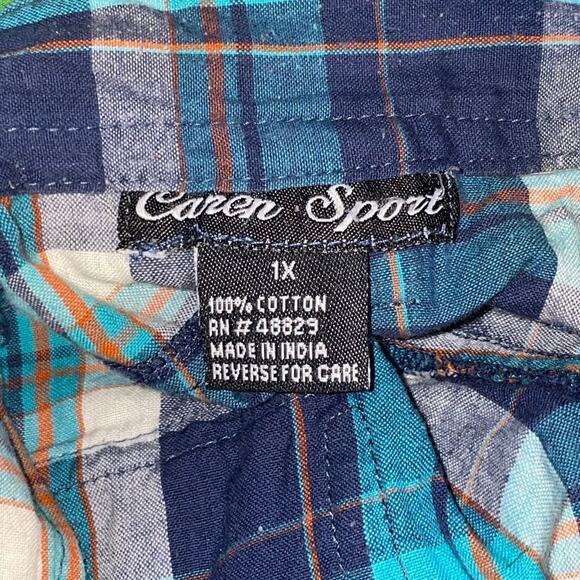 Blue Plaid Shorts sz 1X - Picture 7 of 7